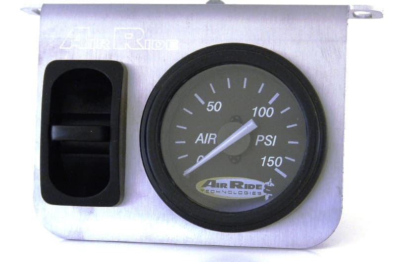 1-Way On-Demand Analog Control Panel For Air Suspension 1 Single Needle Black Face Gauge 1 Electric/Pneumatic Toggle Switch And A Stainless Steel Panel Ridetech product image