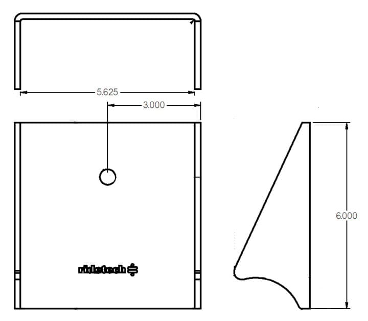 Ridetech 90000001 Weld-on rear lower air spring bracket for 3 axle housing, uncoated. product image