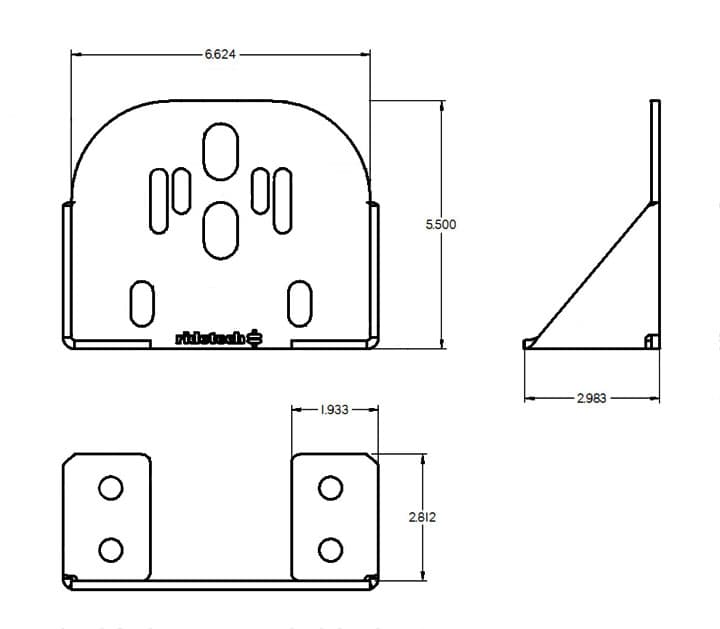 Bolt-On Rear Upper Air Spring Bracket3/16 Mild Steel 3x5.5x7 Inch Powder Coated Black Ridetech product image