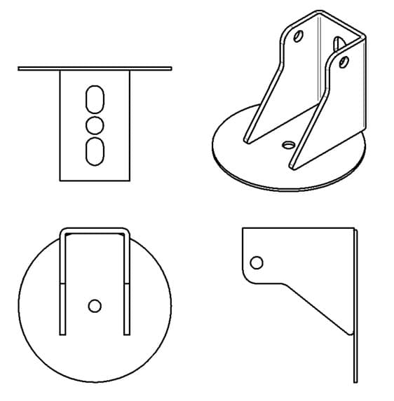 Air Spring Bracket For Coil-Over To Air Conversion 3/16 Inch Mild Steel W/ .625 Holes Ridetech product image