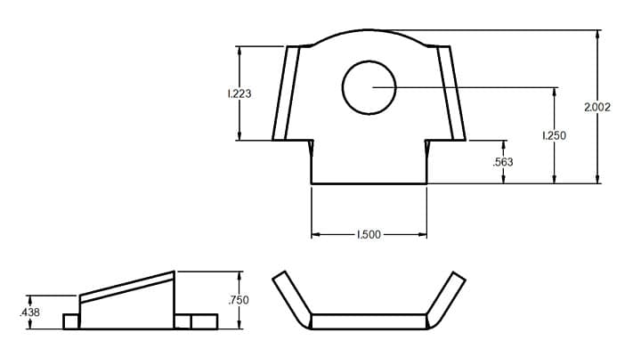 Ridetech 90000087 Shock tab with 5/8 hole. product image