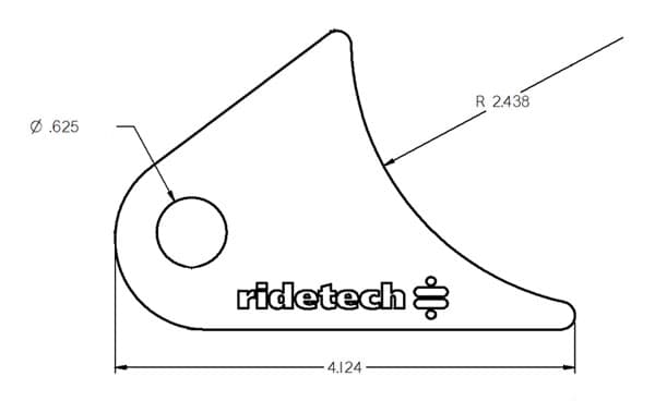Ridetech 90000144 Large rear tab for Tri Link, uncoated. For mounting upper bar to axle. product image
