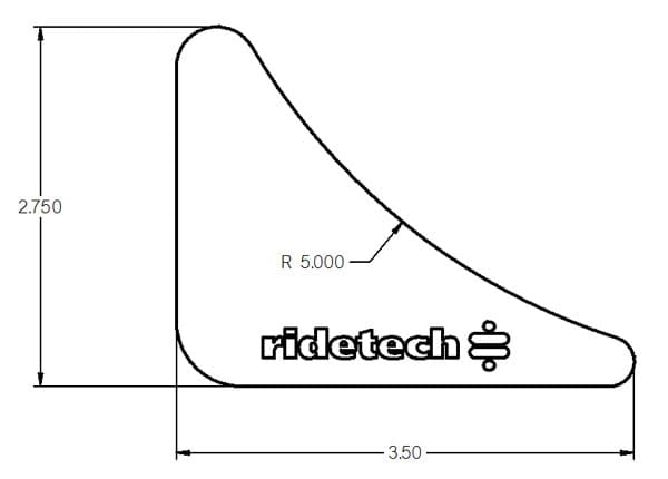 Gusset 2.75 Inch X 3.5 Inch Uncoated 1/8 Inch Mild Steel Ridetech product image