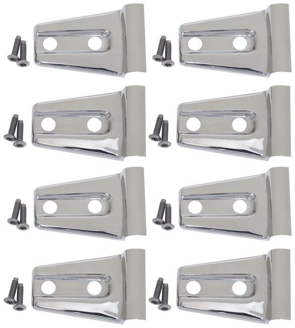 Jeep JK Door Hinge Overlays 8 Pieces 4 Door 07-18 Wrangler JK Polished Silver Kentrol product image