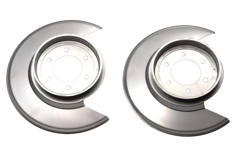 Jeep CJ Disc Brake Dust Cover Pair 76-78 CJ Polished Silver Kentrol product image