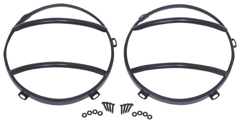 Jeep JK Euro Headlight Guards Pair 07-18 Wrangler JK Textured Black Kentrol product image