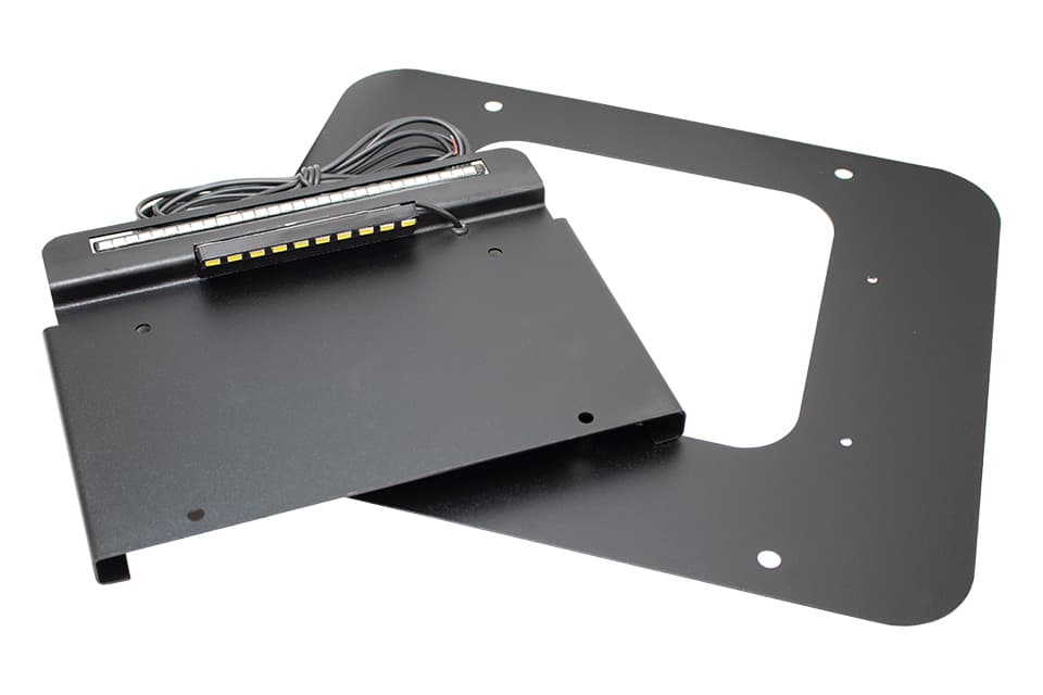 9706 Wrangler Back Side License Plate Mount With LED 2 Stage Gloss Powder Coat product image