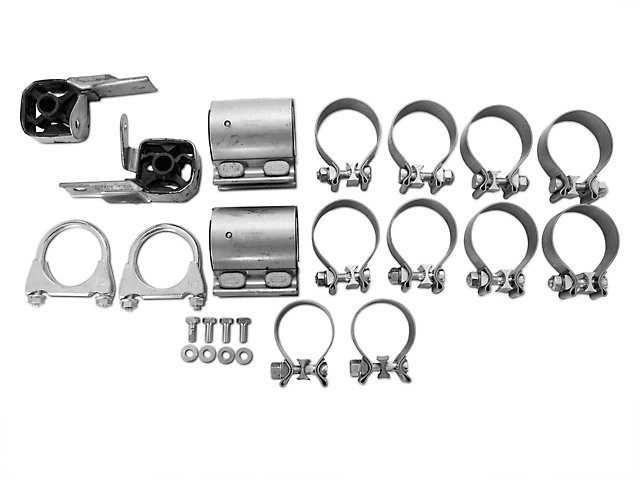 2005-2010 Mustang V6 Black Cat Back Mid Muffler Exhaust System M-80 Race Pro Mufflers 409 Stainless Pypes Performance Exhaust product image