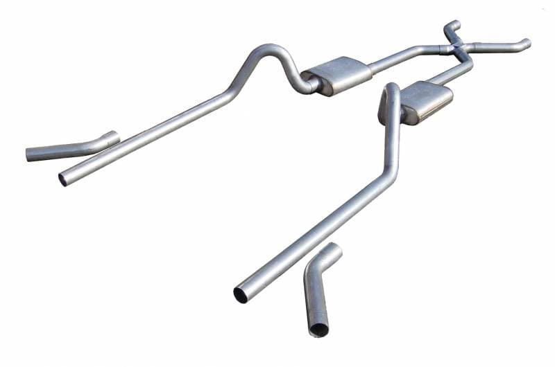 1955-1957 Tri-Five Chevy 3 Inch Crossmember Back Exhaust System With X-Pipe 409 Stainless No Mufflers Pypes Performance Exhaust product image