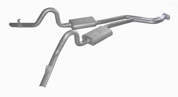 Cat Back Exhaust System 78-88 GM G-Body Split Rear Dual Exit 2.5 in Intermediate Pipe And Tailpipe Hardware Incl Muffler And Tip Not Incl Natural 409 Stainless Steel Pypes Exhaust product image