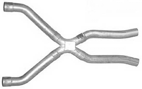 Exhaust X-Pipe Kit Intermediate Pipe 2.5 in Crossover Incl Special Angled Rear Legs Natural 409 Stainless Steel Pypes Exhaust product image