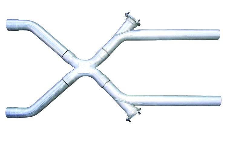 Exhaust X-Pipe Kit Intermediate Pipe 2.5 in Crossover 3 in Collector Flange At Each Of The Cutouts Hardware Incl Natural 409 Stainless Steel Pypes Exhaust product image