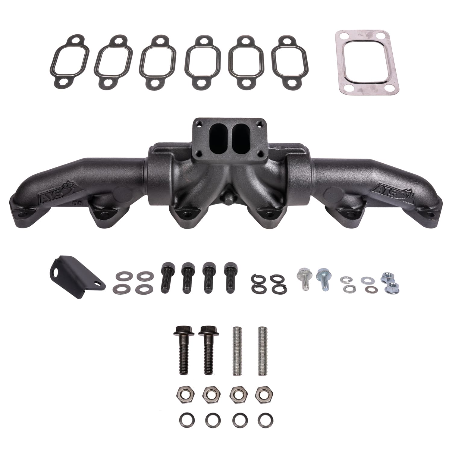 ATS Pulse Flow Exhaust Manifold Kit Fits 1994-Early 1998 5.9L 12V Cummins 3-Pc T3 With Gaskets Turbo Hardware product image