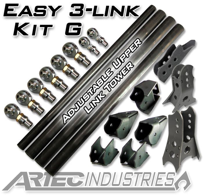 Easy 3 Link Kit G Adjustable Upper link No Tubing Outside Frame Offset Front Driver Rear Passenger Artec Industries product image