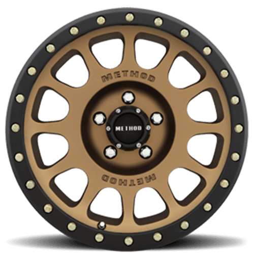 Aluminum Wheels 17x8.5 NV MR305 Bolt Pattern 5 On 139.7 Offset 0 Lip Size 1.3 Method Bronze BRZ Black Street Loc Method product image