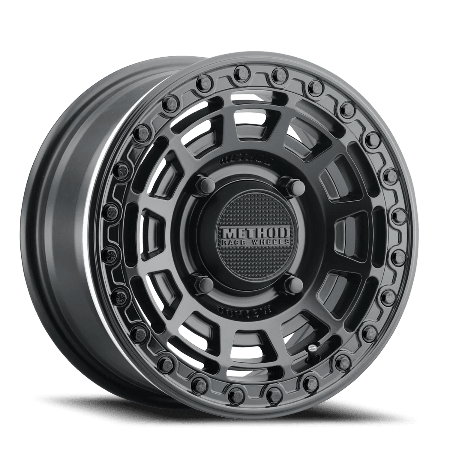 Aluminum Wheels 15x10 MR415 Beadlock UTV Bolt Pattern 4 On 156 Offset 25 Lip Size 2.09 Matte Black MB Gloss Black Ring Method product image