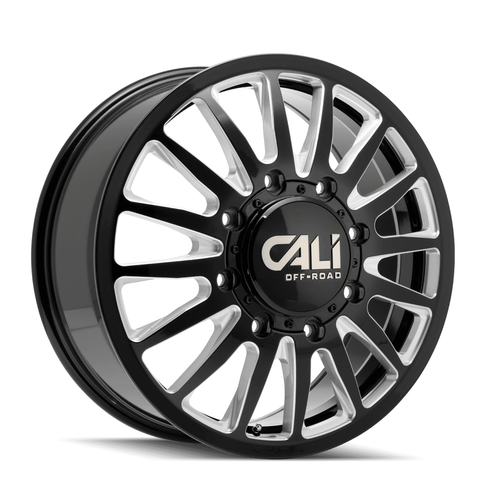 Dually Wheels Summit Dually 9110D GB 22x8.25 Milled Spokes Gloss Black 8 On 200 Bolt Pattern 115 Offset Cali Offroad Wheels product image