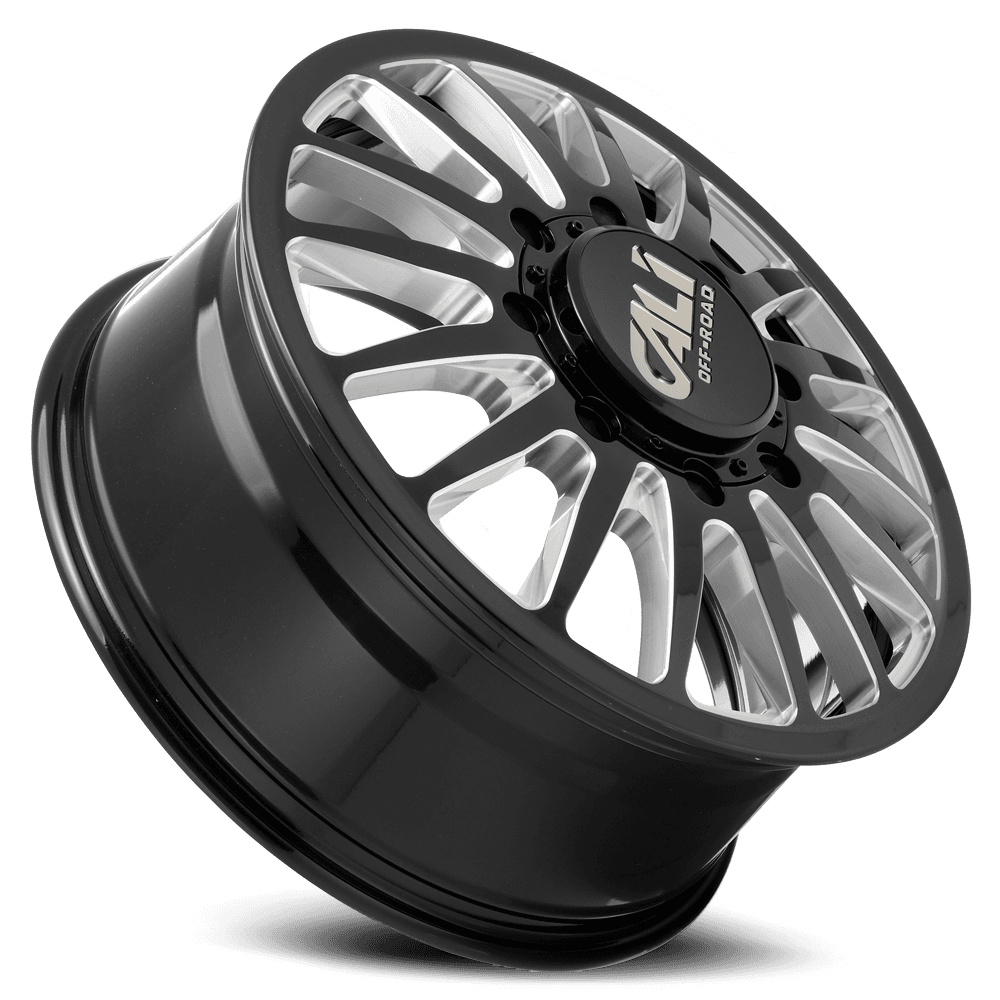 Dually Wheels Summit Dually 9110D GB 22x8.25 Milled Spokes Gloss Black 8 On 165.1 Bolt Pattern 115 Offset Cali Offroad Wheels product image
