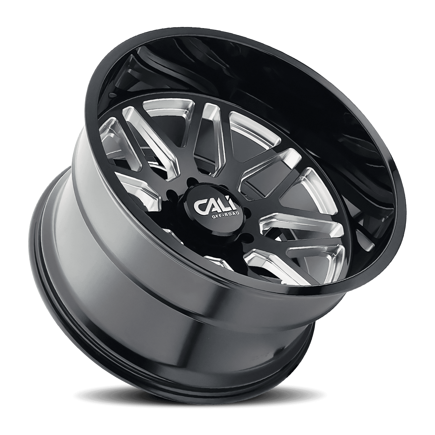 Cast Aluminum Wheels Invader 9115 GB-M 22x12 Milled Gloss Black 8 On 165.1 Bolt Pattern -51 Offset Cali Offroad Wheels product image