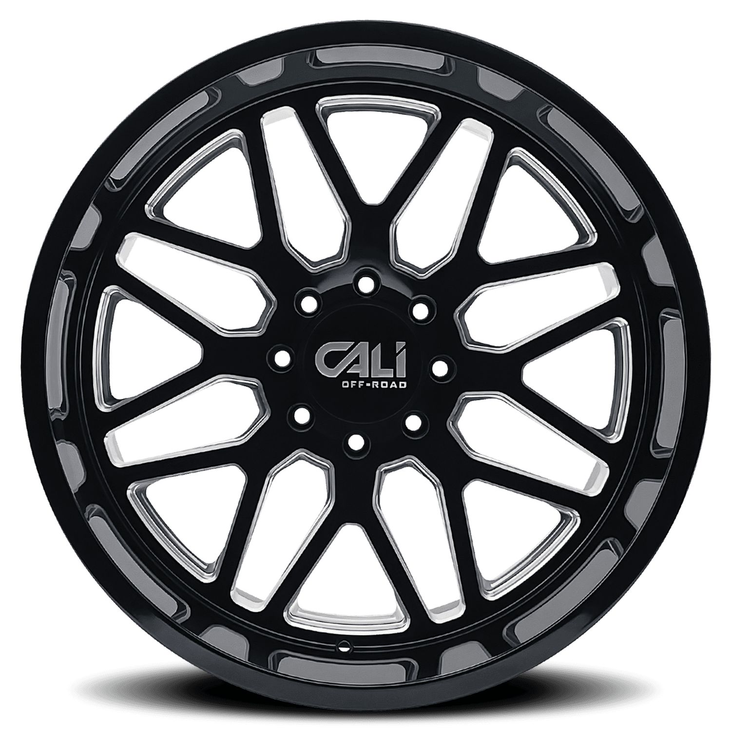Cast Aluminum Wheels Invader 9115 GB-M 22x12 Milled Gloss Black 8 On 165.1 Bolt Pattern -51 Offset Cali Offroad Wheels product image