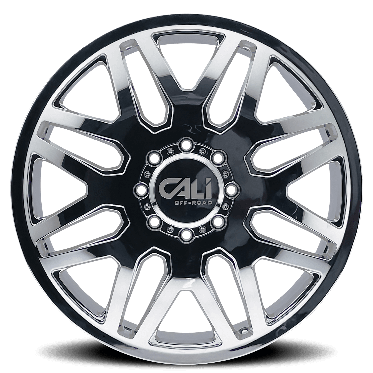 Dually Wheels Invader Dually 9115D CH 24x8.25 Chrome 8 On 200 Bolt Pattern 115 Offset Cali Offroad Wheels product image