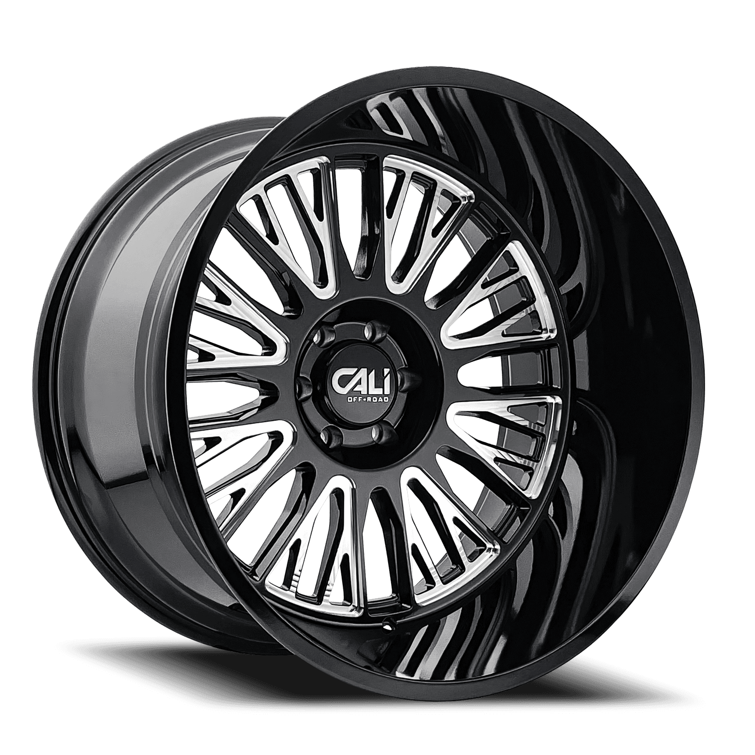 Cast Aluminum Wheels Vertex 9116 BM 22x12 Milled Gloss Black 8 On 165.1 Bolt Pattern -44 Offset Cali Offroad Wheels product image