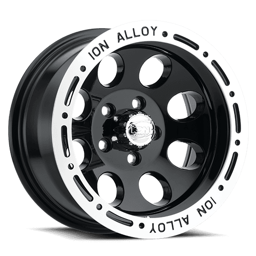 Cast Aluminum Wheels 174 16x10 Machined Lip Black 5 On 139.7 Bolt Pattern -38 Offset ION Wheels product image