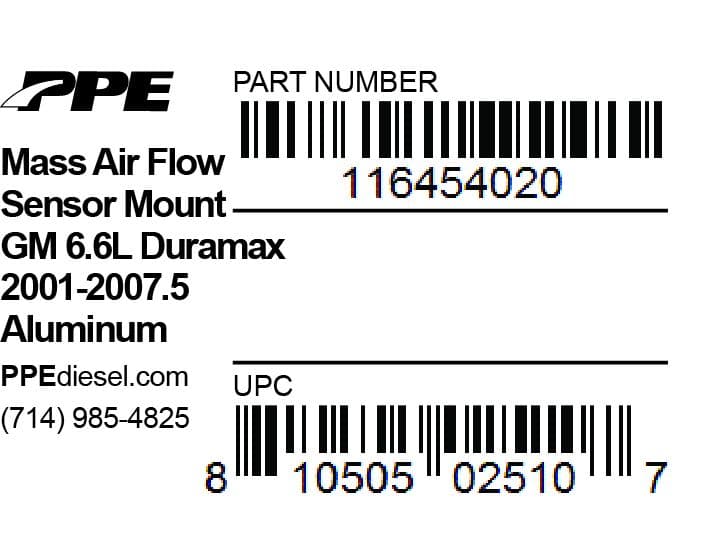LBZ/LLY/LB7 Mass Airflow Sensor Block Weld On Aluminum PPE Diesel product image