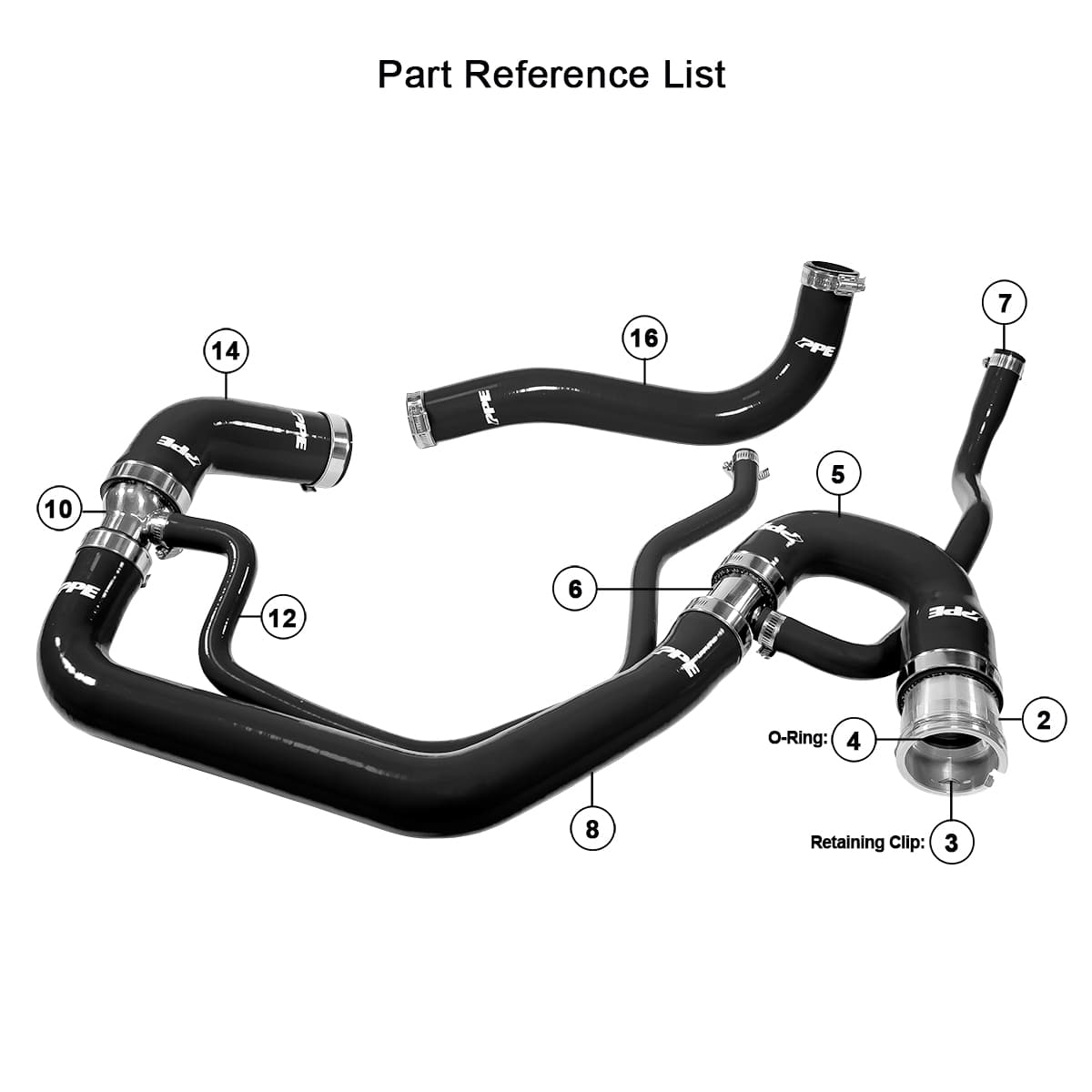 Coolant Hose Kit 06-10 Lbz / Lmm Black Ppe Diesel product image