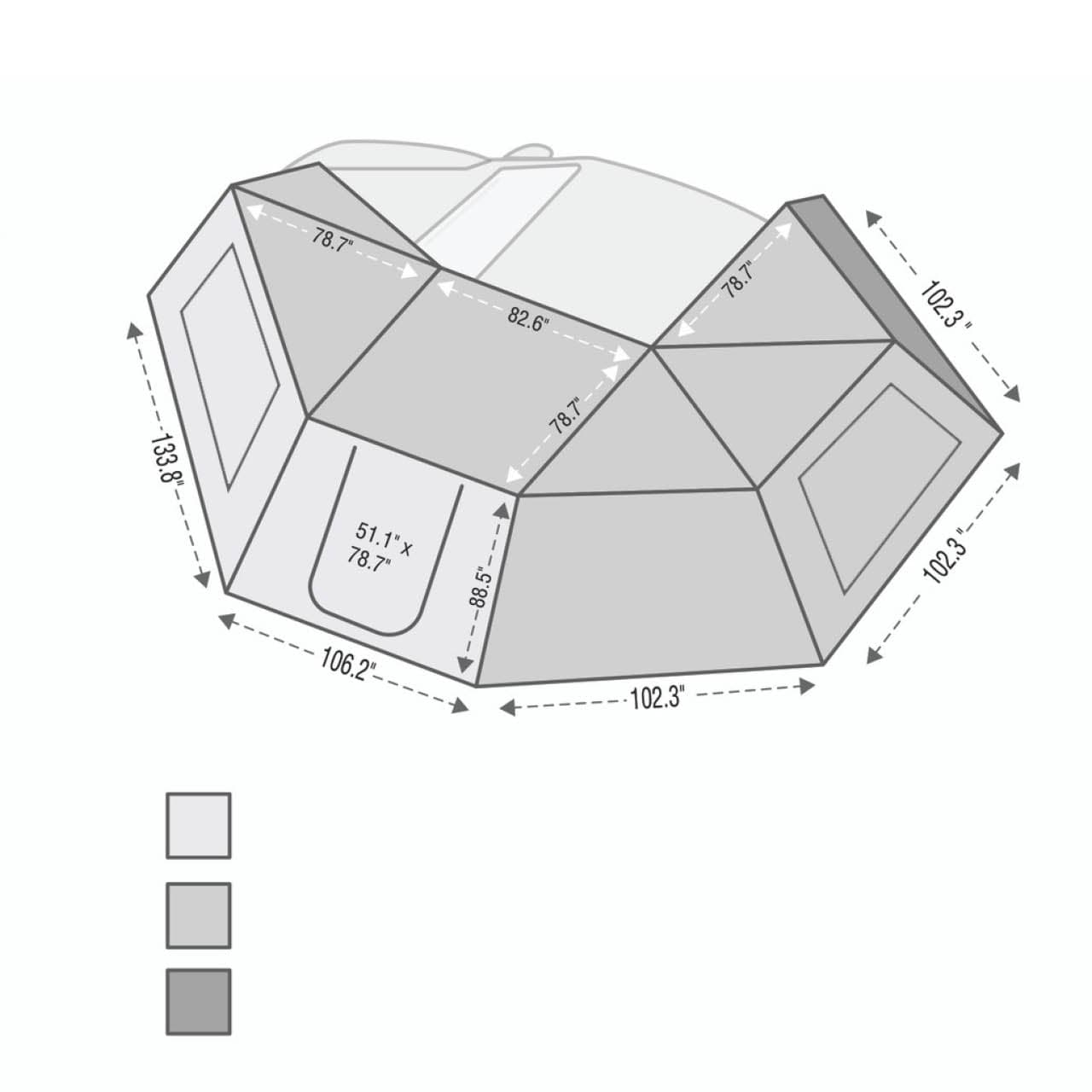Overland Vehicle Systems Nomadic Awning 270 - Driver Side Wall 2 w/ Window - Dark Gray w/ Storage Bag product image