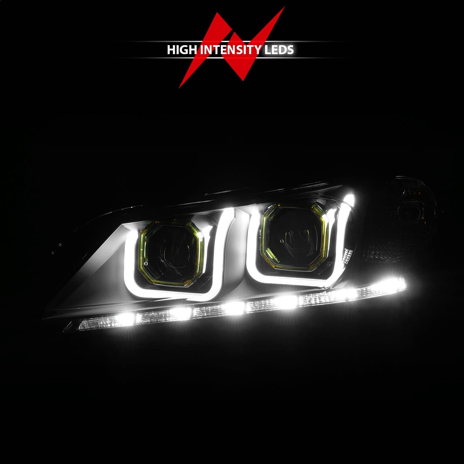 1314 Accord 4 Dr Headlight Projector W/Ubar Black Clear Driver/Passenger product image