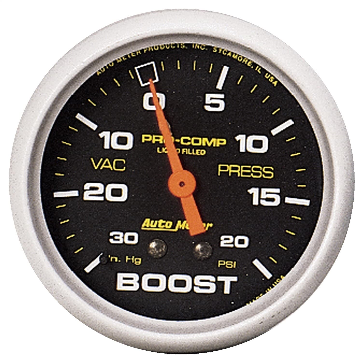 Gauge, Vac/Boost, 2 5/8", 30inHg-20psi, Liquid Filled Mech, Pro-Comp product image