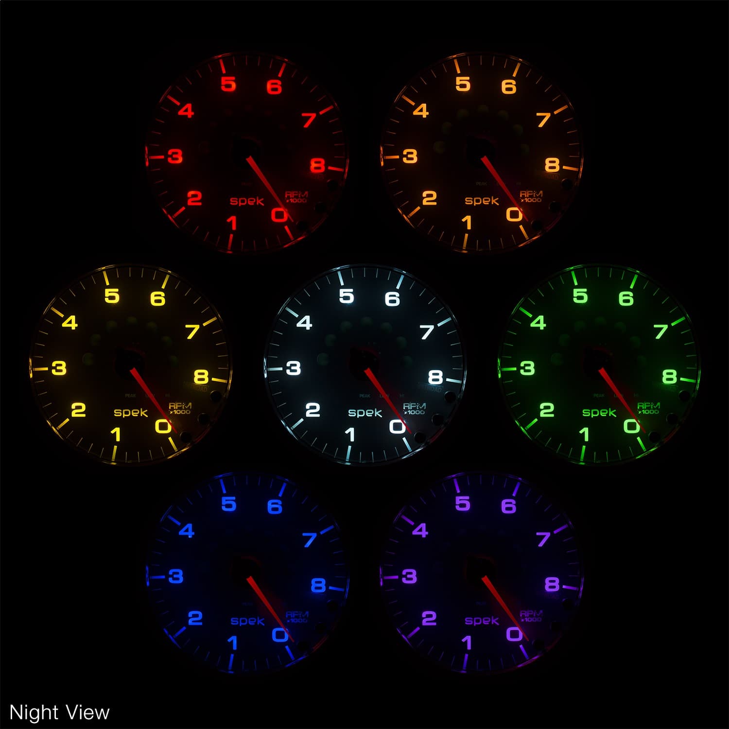 Gauge, Tach, 2 1/16", 11k RPM, w/ Shift Light & Peak Mem, Blk, Spek-Pro product image