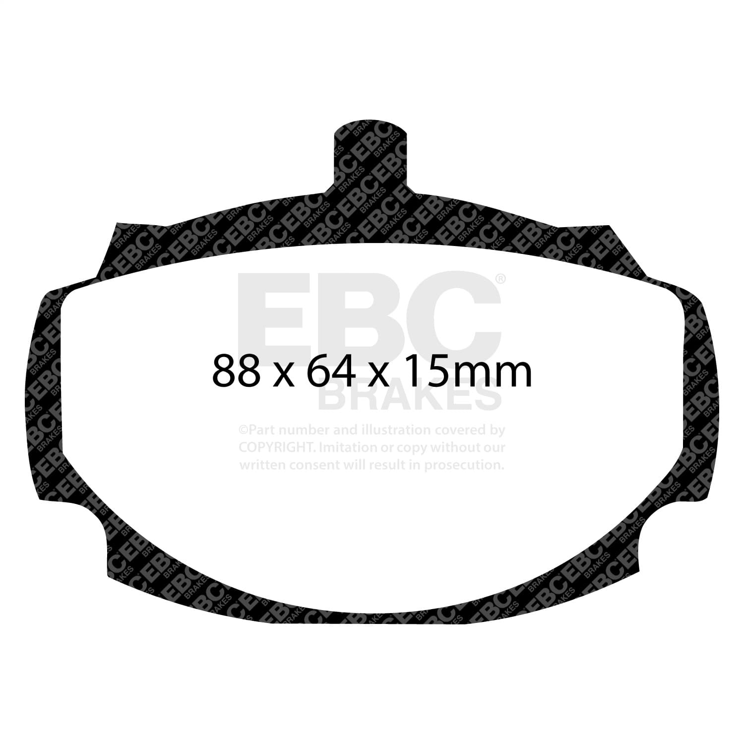 Greenstuff 2000 Series Sport Brake Pads; FMSI Pad No. D027; Solid; 273mm Dia.; 45mm Height; 9mm Thick; 73.2mm Center Hole Dia.; Pad Dimensions: 88 x 64 x 15mm; product image