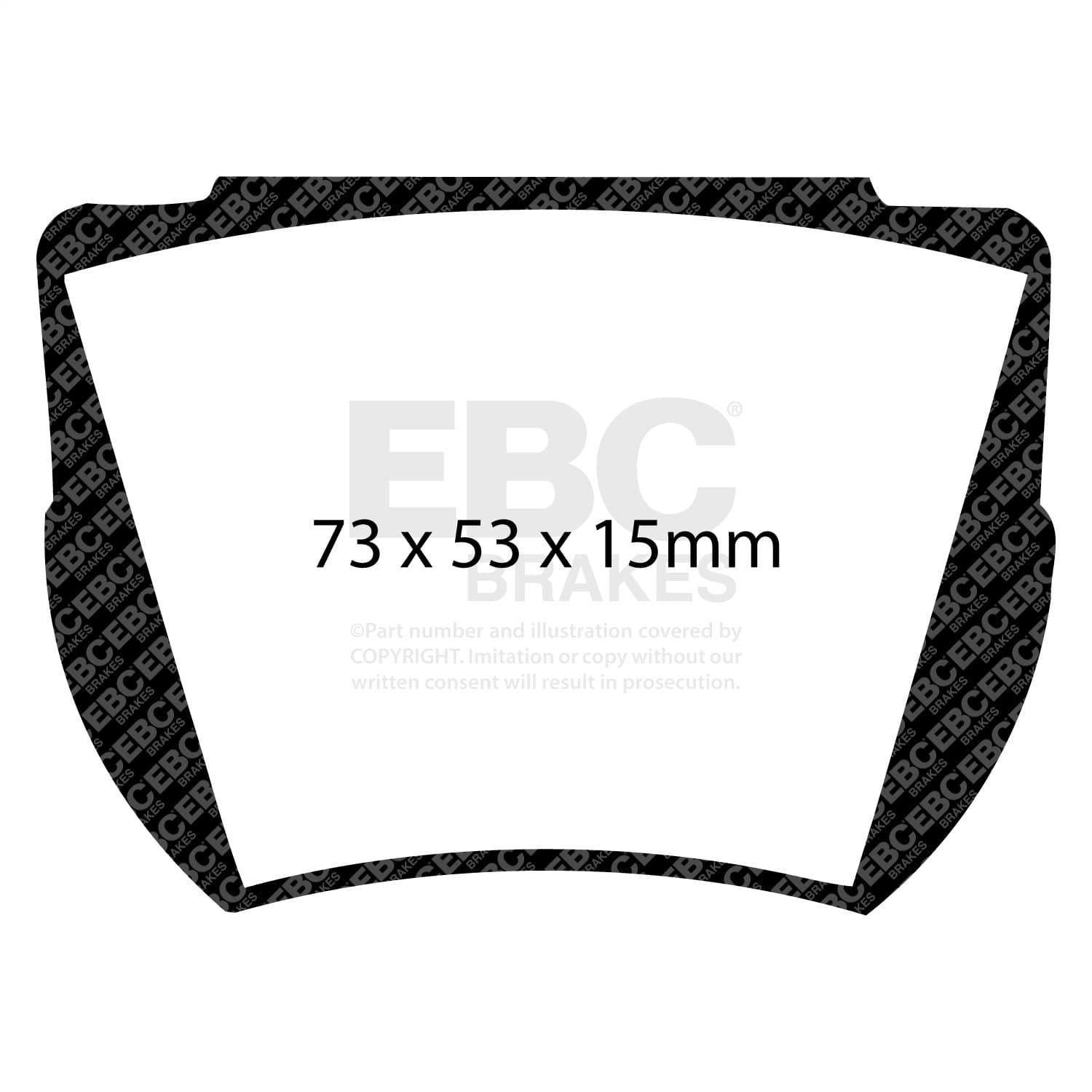 Greenstuff 2000 Series Sport Brake Pads; FMSI Pad No. D024; Pad Dimensions: 73 x 53 x 15mm; product image