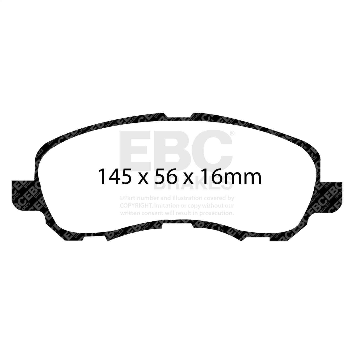 Yellowstuff Street And Track Brake Pads; FMSI Pad No. D866; Vented; 276mm Dia.; 46mm Height; 26mm Thick; 69mm Center Hole Dia.; Pad Dimensions: 145 x 56 x 16mm; product image