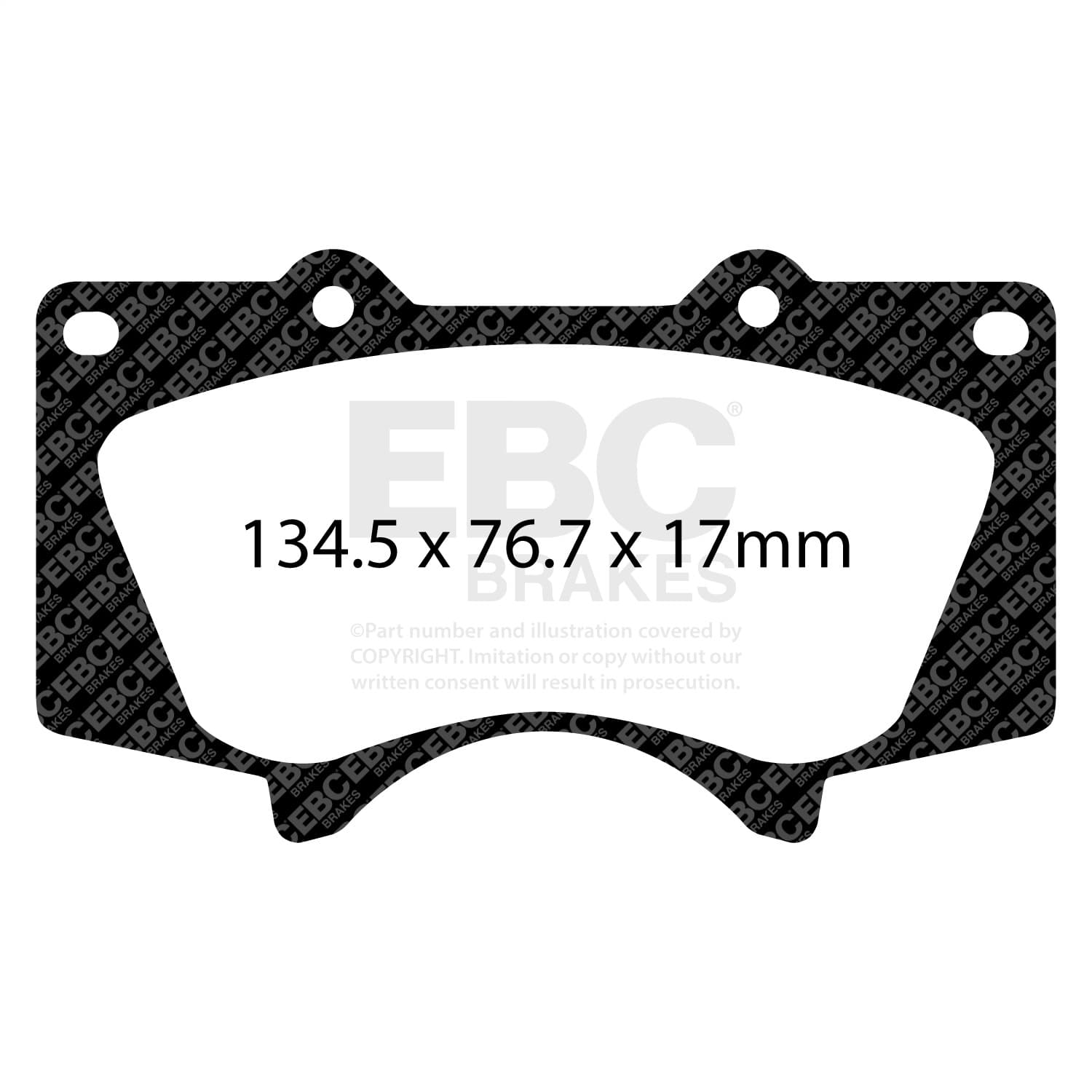 Ultimax OEM Replacement Brake Pads; FMSI Pad No. D976; Vented; 338mm Dia.; 67.5mm Height; 28mm Thick; 108mm Center Hole Dia.; Pad Dimensions: 132 x 75 x 18mm; product image