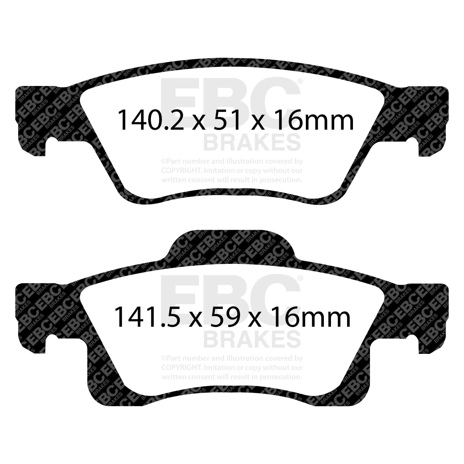 Yellowstuff Street And Track Brake Pads; FMSI Pad No. D1498; Solid; 330mm Dia.; 63.7mm Height; 14mm Thick; 72mm Center Hole Dia.; Pad Dimensions: 148 x 59 x 17mm; product image