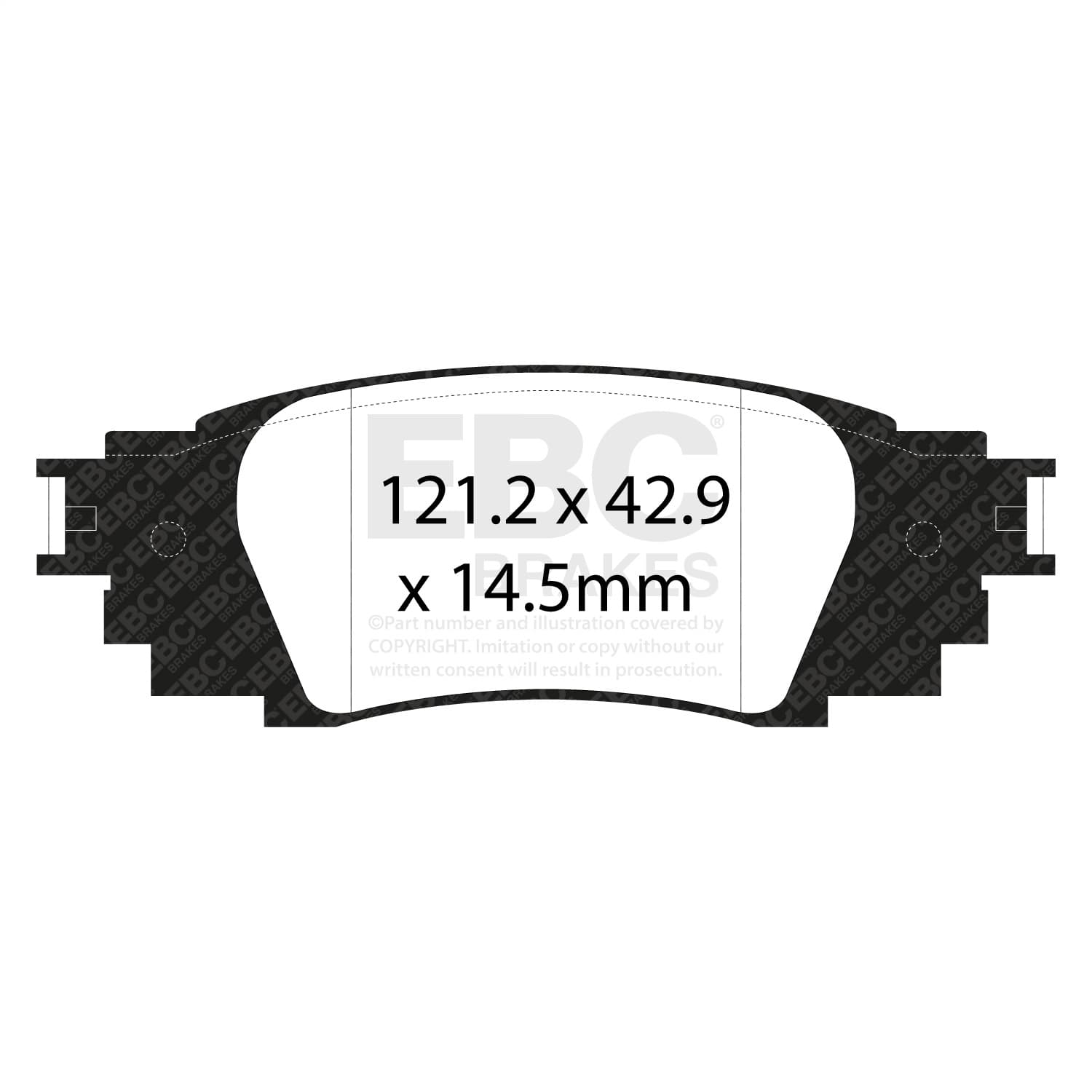 Greenstuff 2000 Series Sport Brake Pads; FMSI Pad No. D1879; Solid; 5 Bolt Holes; 281mm Dia.; 44mm Height; 12mm Thick; 62mm Center Hole Dia.; product image