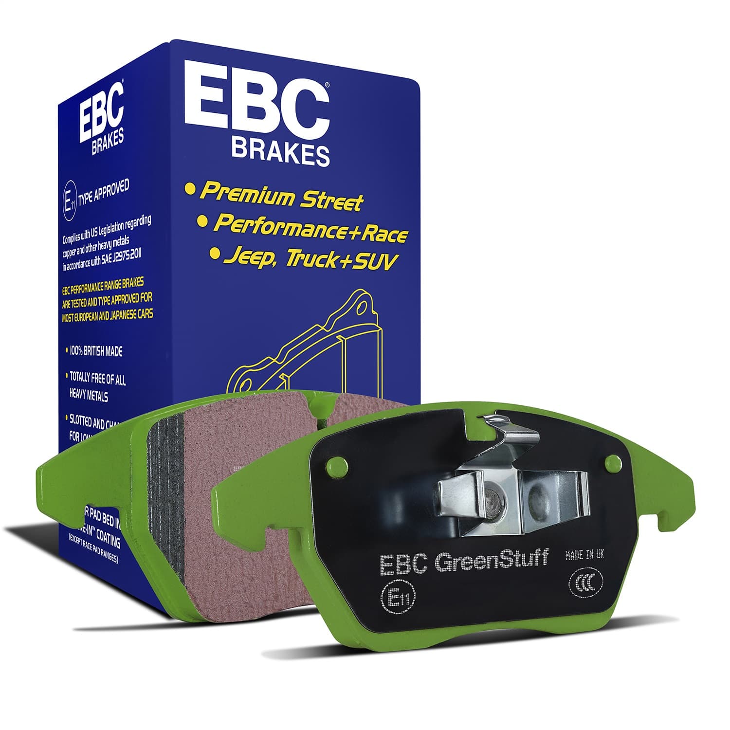 Greenstuff 2000 Series Sport Brake Pads; FMSI Pad No. D024; Pad Dimensions: 73 x 53 x 15mm; product image