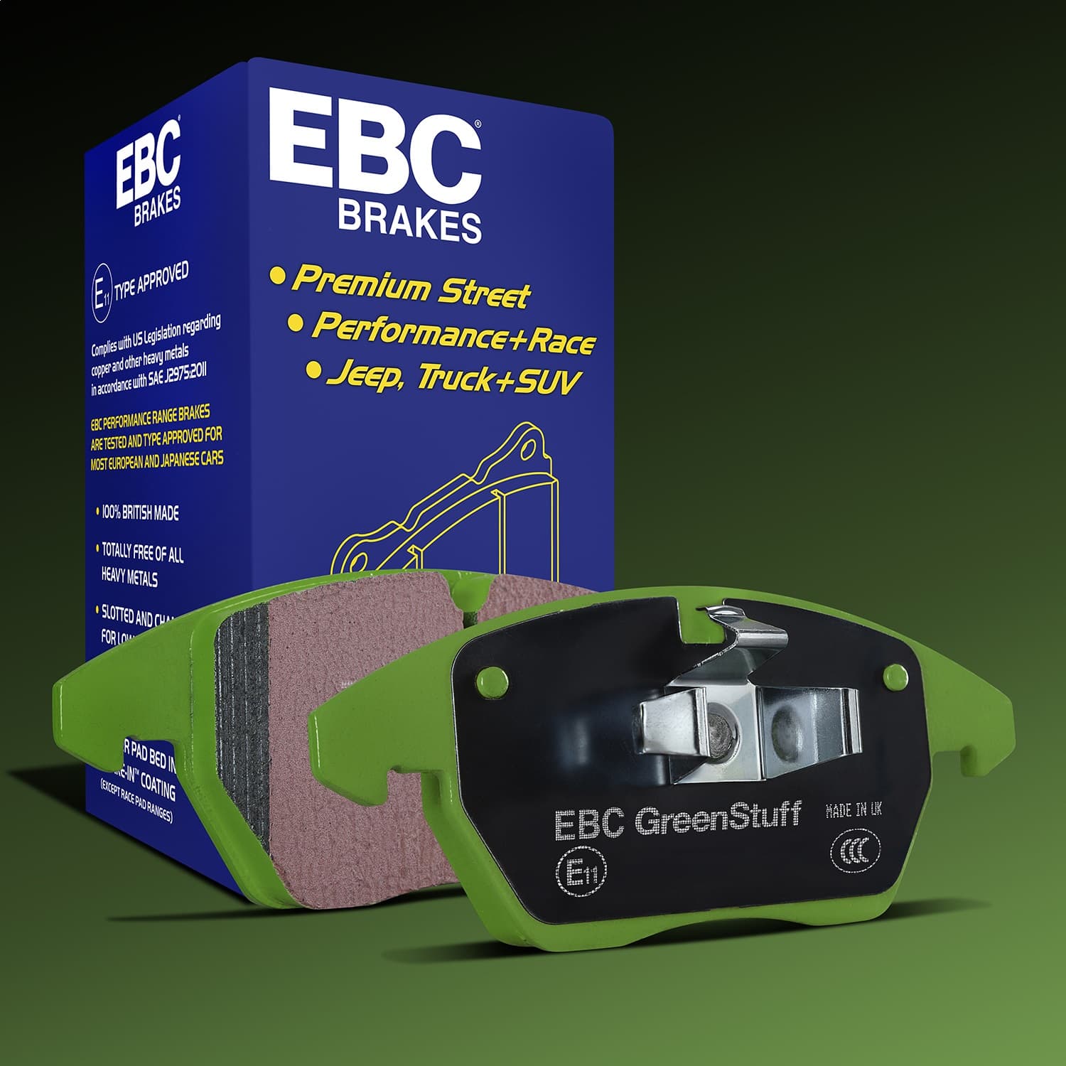Greenstuff 2000 Series Sport Brake Pads; FMSI Pad No. D024; Pad Dimensions: 73 x 53 x 15mm; product image