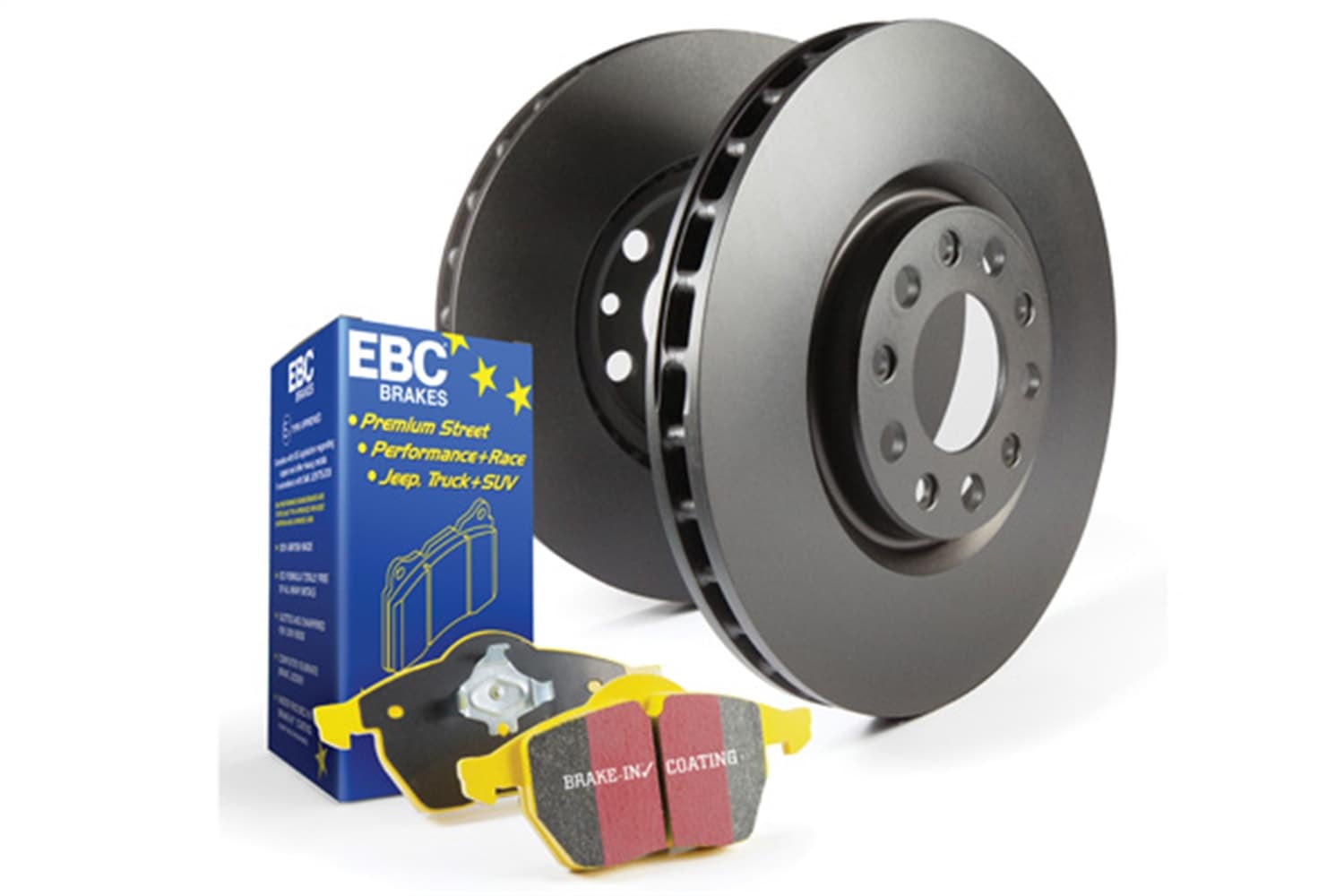 S13 Kits Yellowstuff and RK Rotors; Front; FMSI Pad No. D1405; Vented; 5 Bolt Holes; 380mm Dia.; 55mm Height; 34mm Thick; product image
