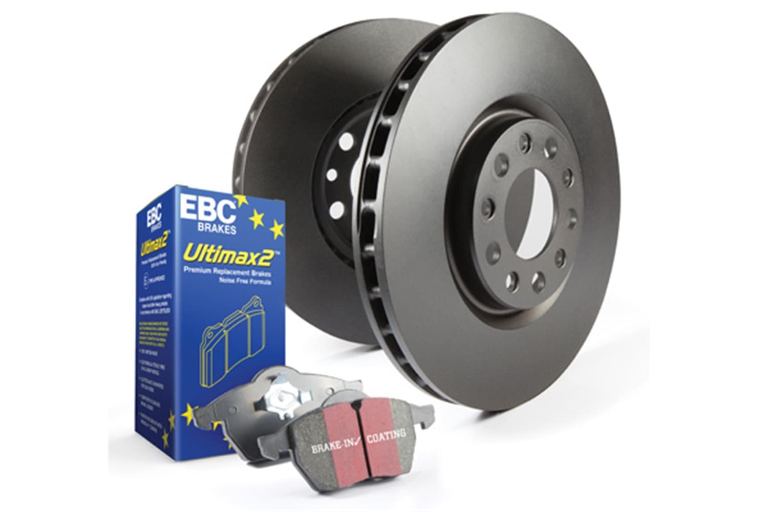 S20 Kits Ultimax and Plain Rotors; Front and Rear; FMSI Pad No. D1663/D1547; Vented Front; Solid Rear; 5/5 Bolt Front/Rear; 345/300mm; Center Hole Dia. 68/68mm; product image