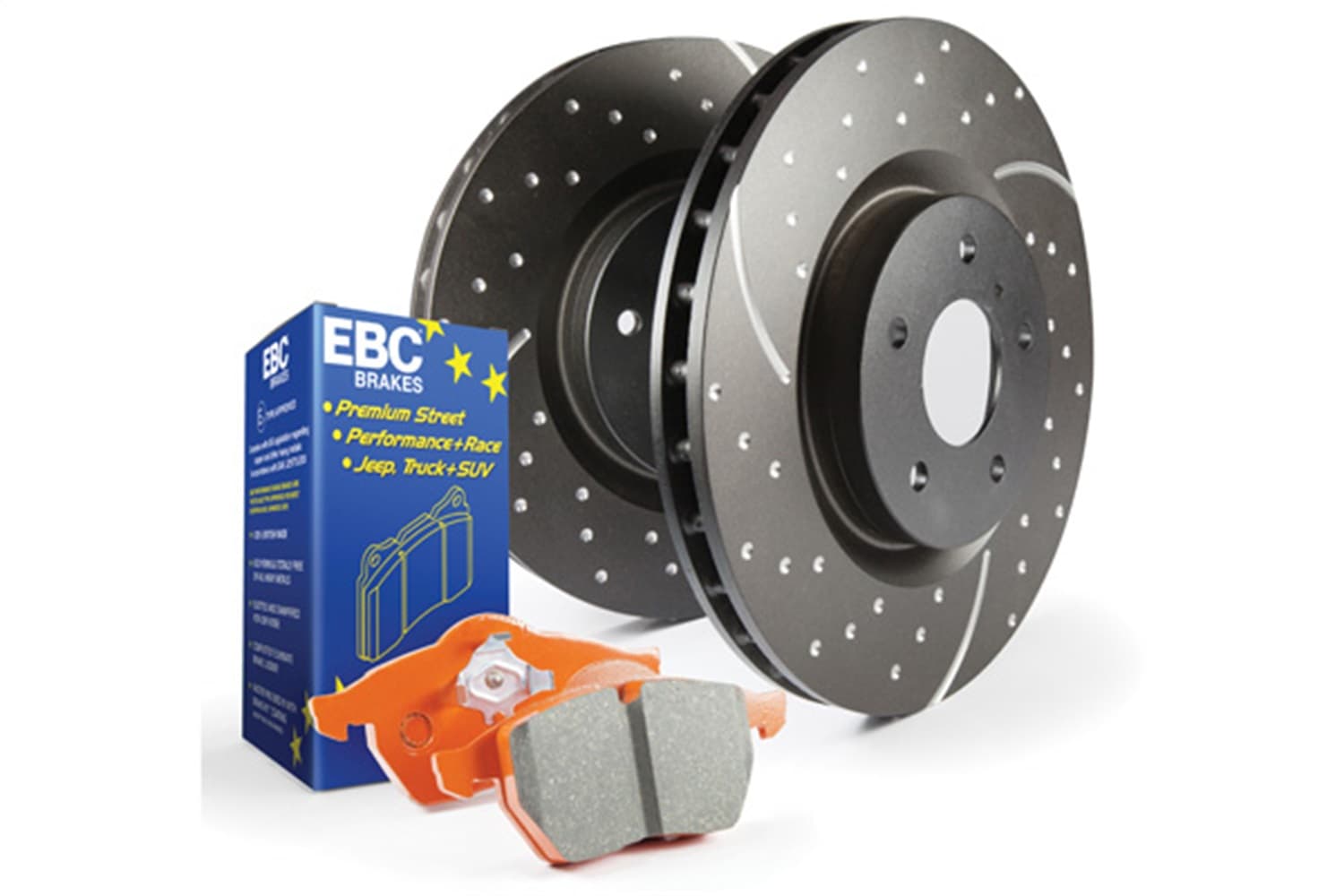 S8 Kits Orangestuff and GD Rotors; Front; FMSI Pad No. D1405; Vented; 5 Bolt Holes; 380mm Dia.; 55mm Height; 34mm Thick; product image