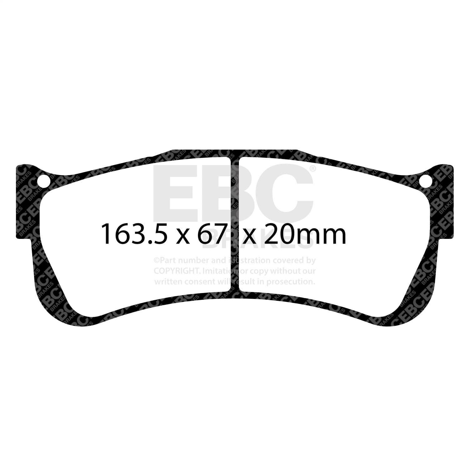 EBC SR-21 Series Racing Brake Pads; Front; 25mm Thickness; Fits Hyundai i-30 N TCR 2017/Veloster N TCR 2018/Brembo 07.7293 6 Piston [Type 164/B24 Family]; product image