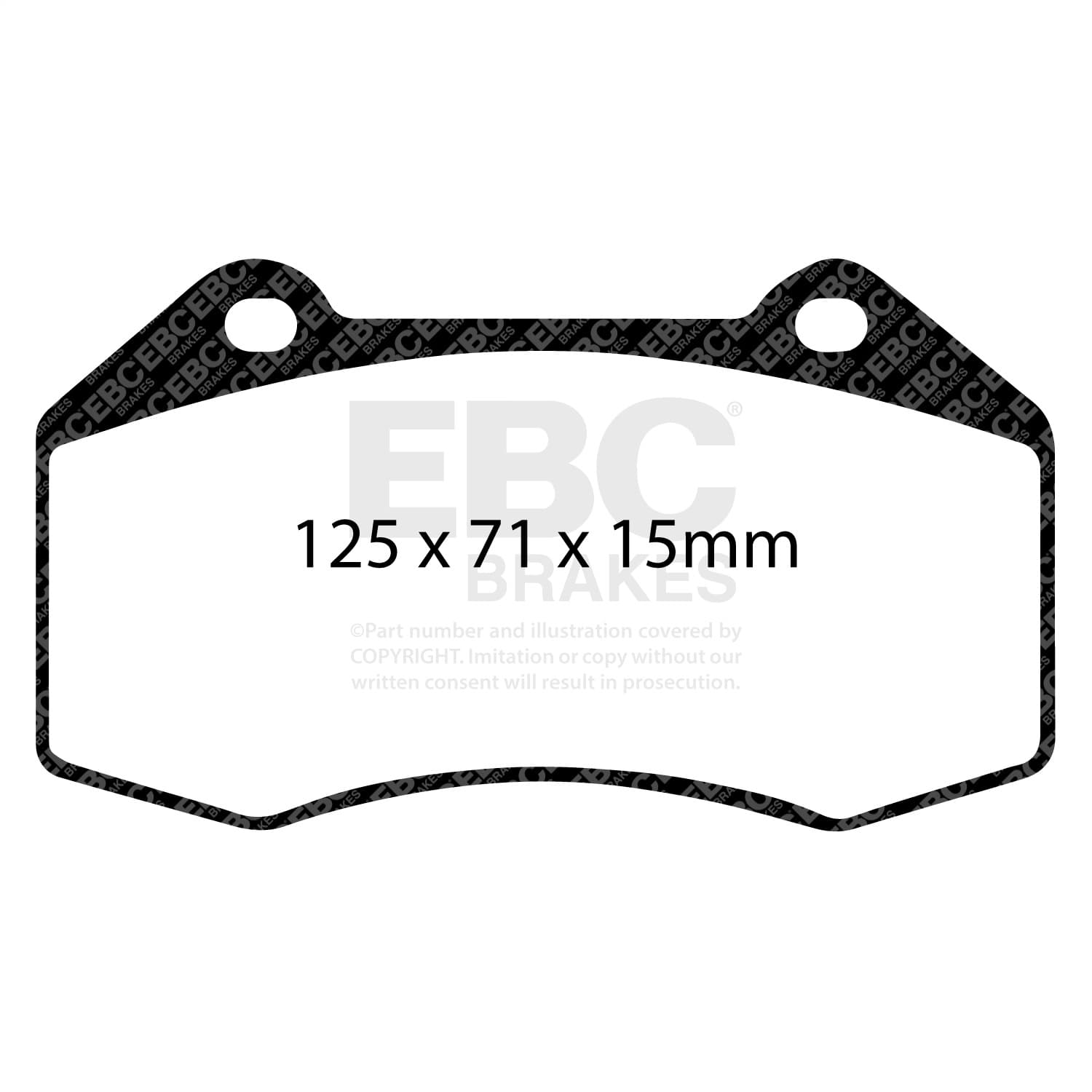 EBC RP-1 Race Brake Pads; Rotor Num: RK7507; Vented; 5 Bolt Holes; 12.4 in. Rotor Dia.; 316/320/305/330/312/340/330 mm. Dia.; D1379 FMSI Design; product image