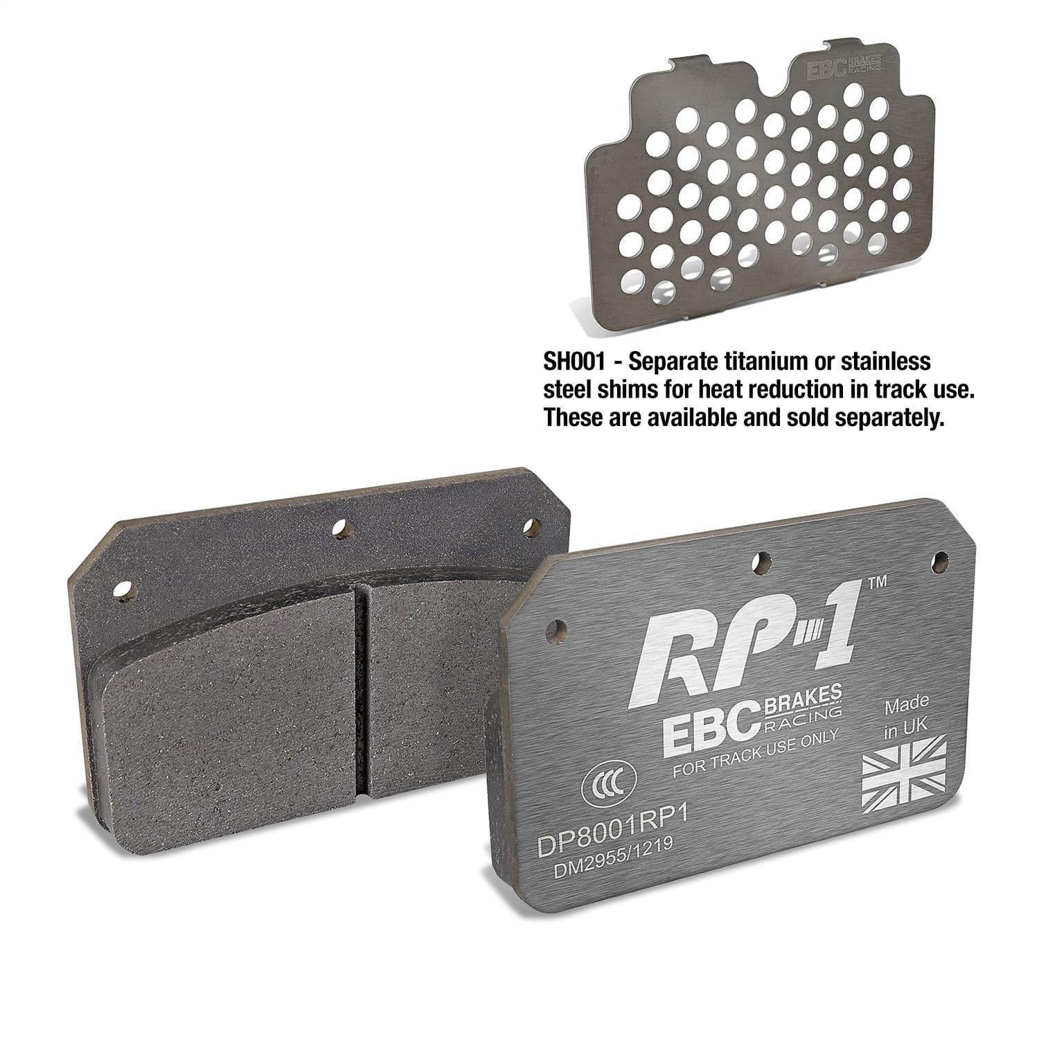 EBC RP-1 Race Brake Pads; For S4 / Mini GN Dual 150 / Mini GN Dual 175 / 2000/ Caliper Wilwood Dynalite Cotter Pin; product image