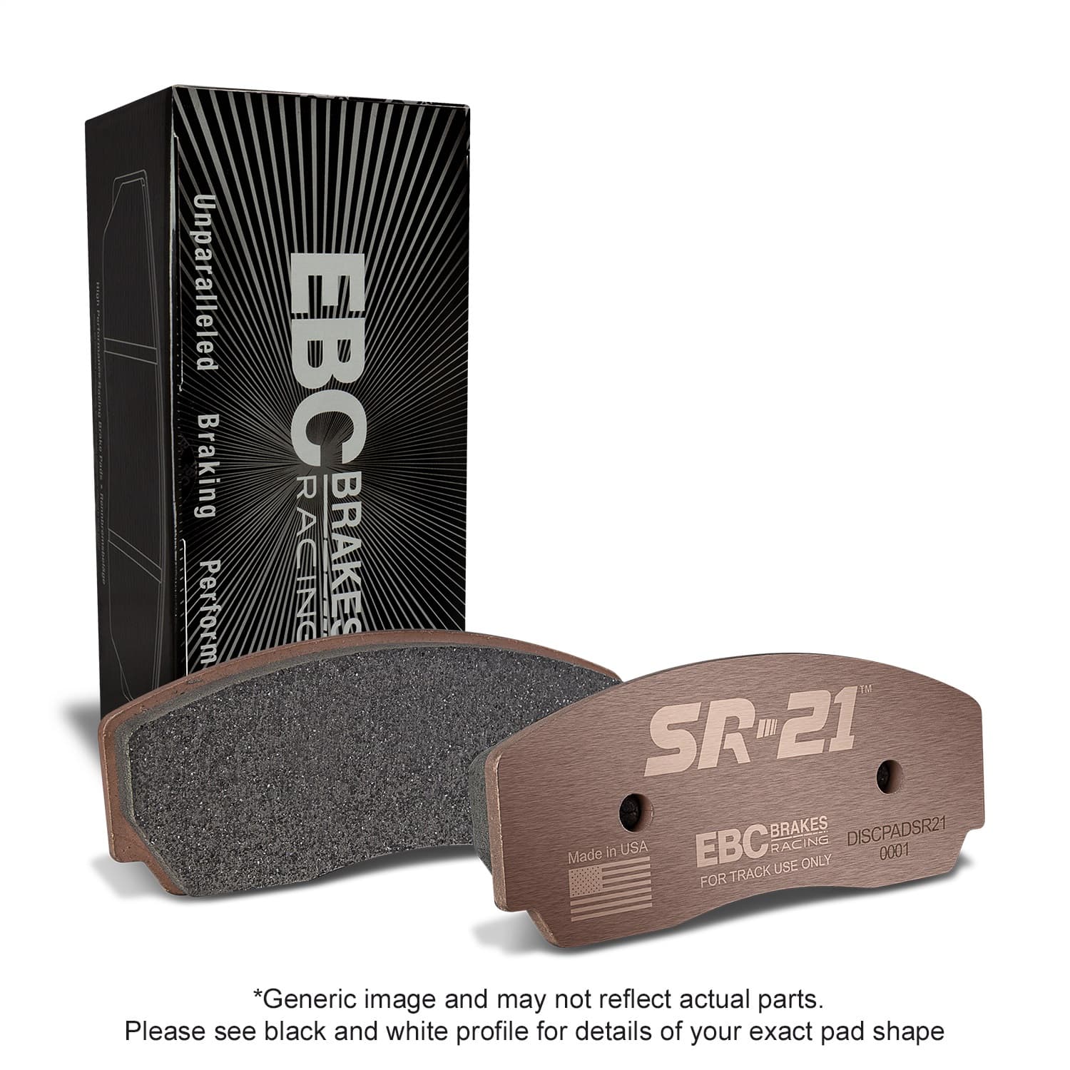 EBC SR-21 Series Racing Brake Pads; Front; 25mm Thickness; Fits Hyundai i-30 N TCR 2017/Veloster N TCR 2018/Brembo 07.7293 6 Piston [Type 164/B24 Family]; product image