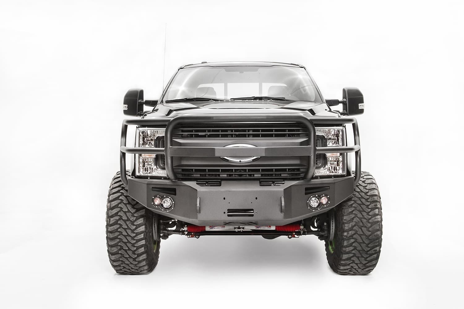 Premium Winch Front Bumper; 2 Stage Black Powder Coated; w/Full Grill Guard;