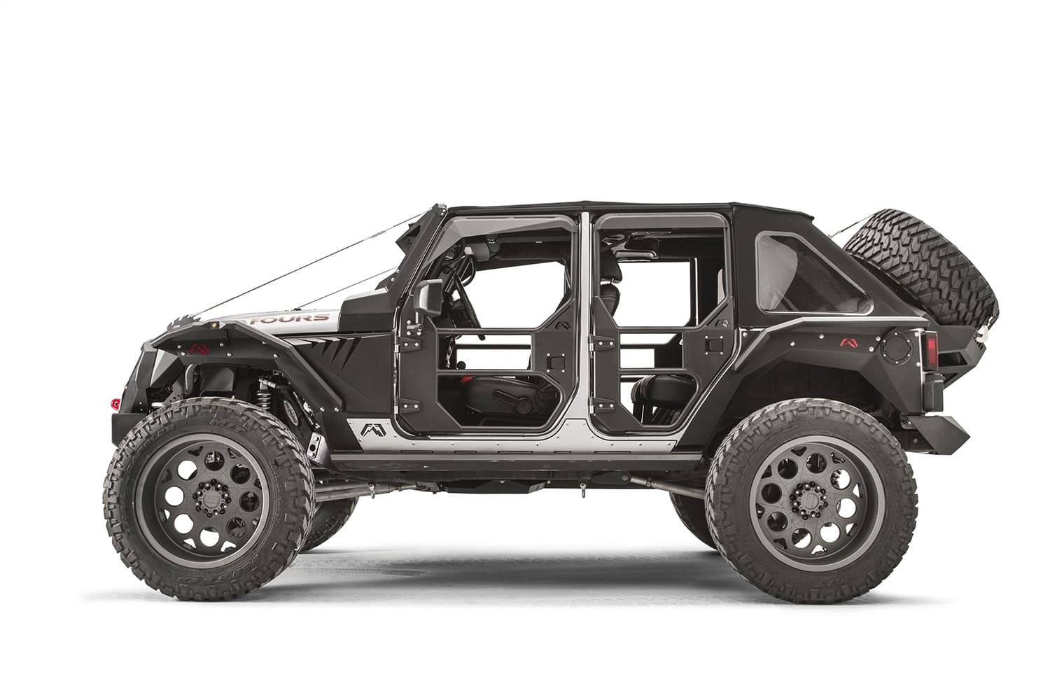 Full Tube Doors; Single Stage Black Powder Coat; Front; Height 4 in.; Width 35 in.; Length 44 in.; product image